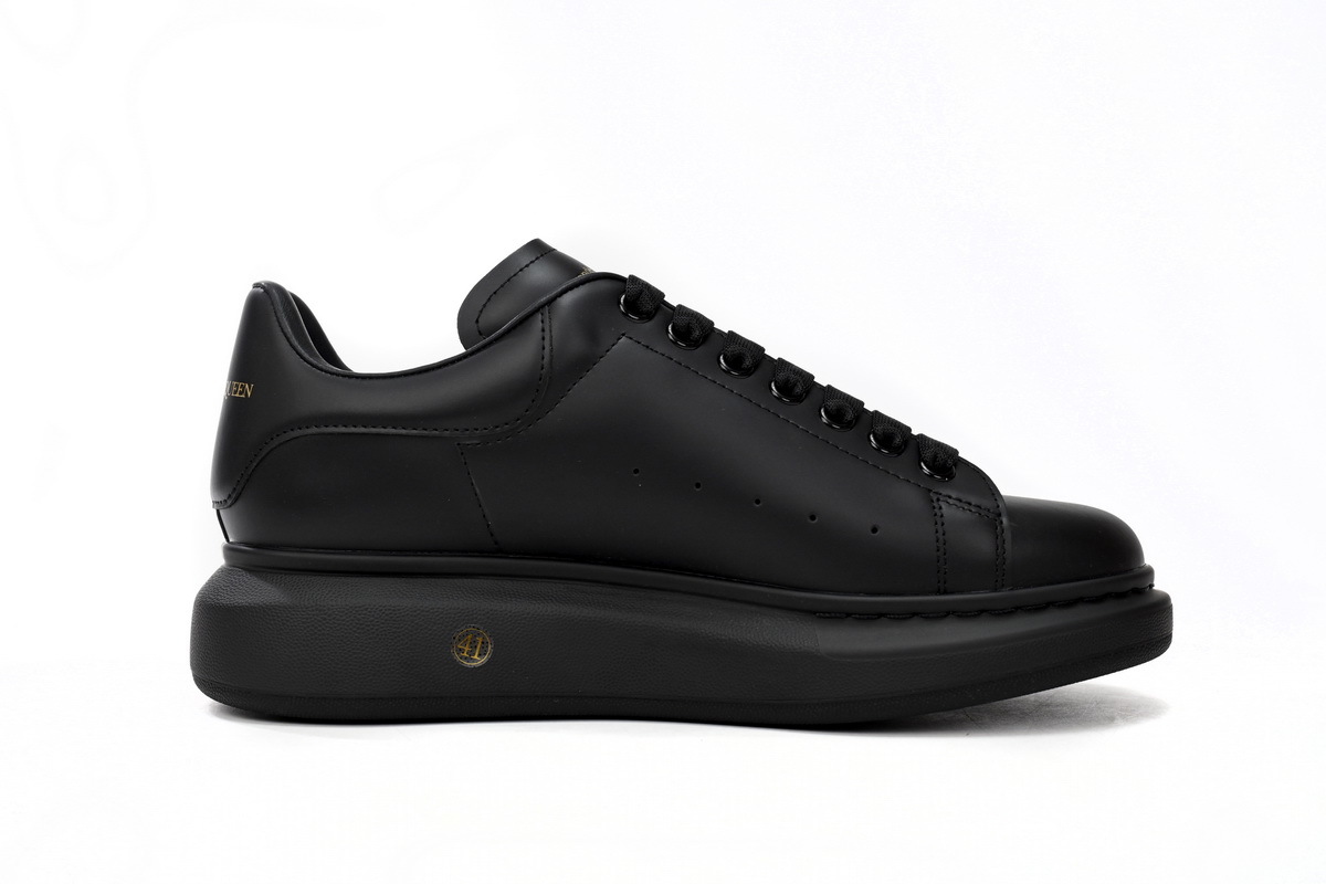全黑 麦昆头层皮女神专属夏季小白鞋 Alexander McQueen Sneaker Black 03。jpg.JPG Alexander McQueen Sneaker Black - 图片 1